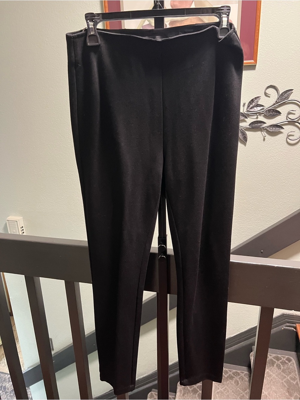 DKNY Black Straight-Leg Trousers Size Medium #298